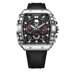 Lige Elegance v černém: Mužské minimalistické hodinky s páskem z silikonu + bonus ZDARMA