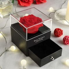 TopKing Věčná růže v dárkové krabičce + náhrdelník