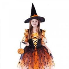 Rappa Dětský kostým Čarodějnice s kloboukem oranžová M