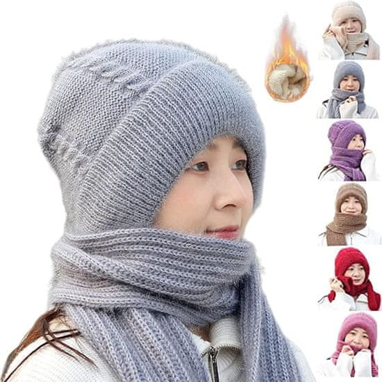 Sofistar Zimní univerzální pletená šála s kapucí pro ženy