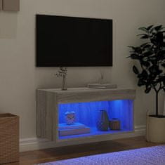 Greatstore TV skříňka s LED osvětlením šedá sonoma 60 x 30 x 30 cm