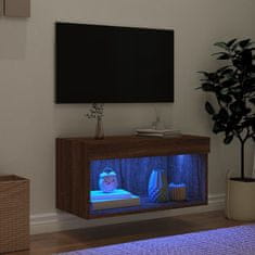 Greatstore TV skříňka s LED osvětlením hnědý dub 60 x 30 x 30 cm