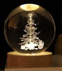 INTEREST Lampička křišťálová koule 3D - Dárky a vánoční stromek.