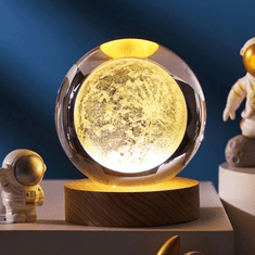 INTEREST Lampička křišťálová koule 3D - Měsíc.