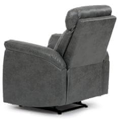 Autronic Relaxační sedačka 3+1+1, potah šedá látka v dekoru broušené kůže, funkce Relax I/II s aretací