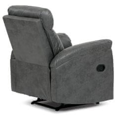 Autronic Relaxační sedačka 3+1+1, potah šedá látka v dekoru broušené kůže, funkce Relax I/II s aretací