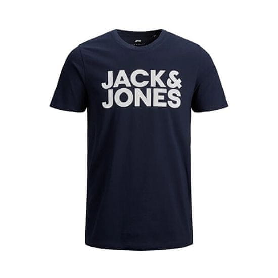 Jack&Jones Plus Pánské triko JJELOGO Regular Fit 12158505 Navy Blazer