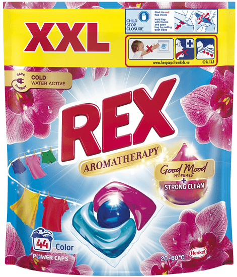 Rex Kapsle na praní Aromatherapy Orchid Color 44 praní, 528 g