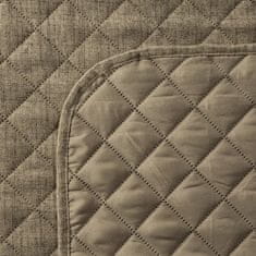 Eurofirany Dekorativní přehoz na postel LEN 220x240 tmavě béžový prošívaný geometrický vzor