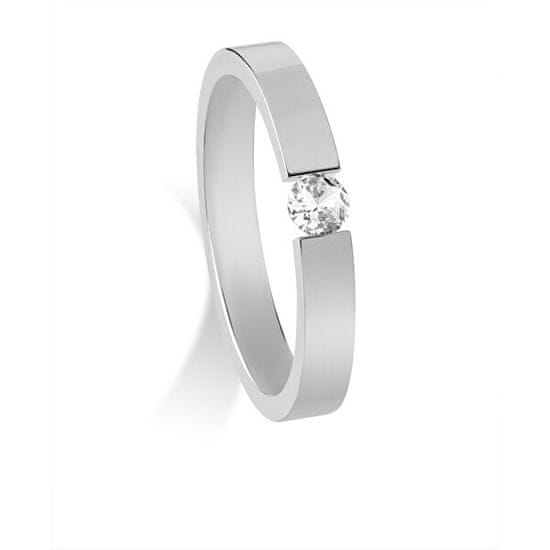 Troli Krásný ocelový prsten s krystalem