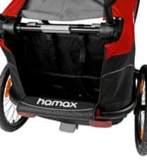 Hamax Outback One - jednomístný vozík za kolo vč. ramena + kočárkový set - Red/Black, polohovací