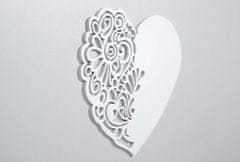Klups Postýlka dětská NEL Srdce 120 x 60 cm bílo-šedá
