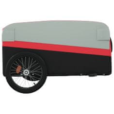 Greatstore Vozík za kolo černý a červený 45 kg železo