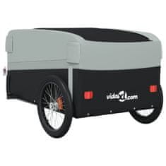 Vidaxl Vozík za kolo černý a šedý 45 kg železo