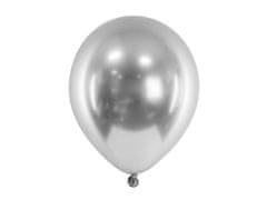 PartyDeco Saténové balónky stříbrné 46cm 5ks