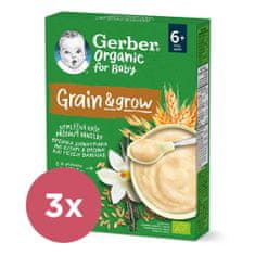 Gerber 3x Organic Kaše nemléčná s příchutí vanilky 200 g