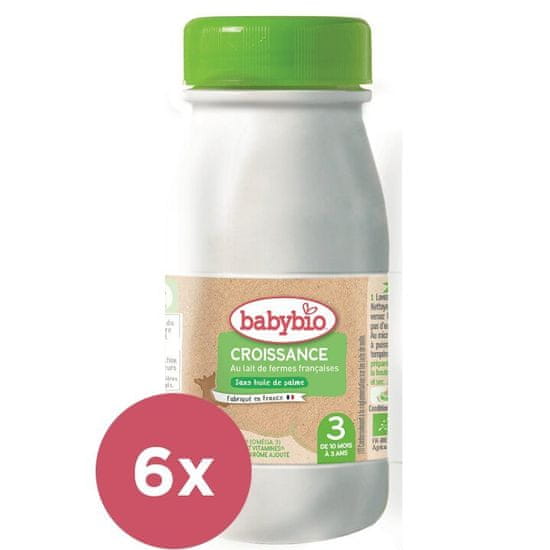 Babybio 6x Croissance 3 tekuté kojenecké bio mléko 0,25 l
