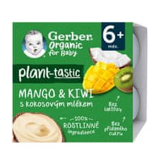 Gerber 3x Organic 100% Dezert rostlinný mango a kiwi s kokosovým mlékem (4x 90 g)