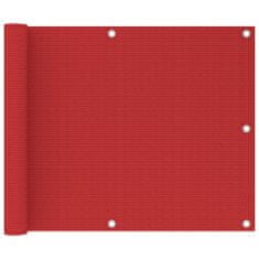Vidaxl Balkónová zástěna červená 75 x 500 cm HDPE