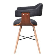 Vidaxl Jídelní židle 6 ks tmavě šedé ohýbané dřevo a textil