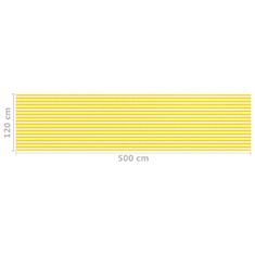 Vidaxl Balkonová zástěna žluto-bílá 120 x 500 cm HDPE