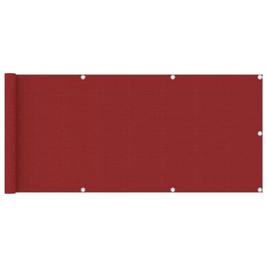 Vidaxl Balkonová zástěna červená 75 x 400 cm HDPE