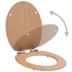Vidaxl WC sedátko s funkcí pomalého sklápění 2 ks MDF motiv bambusu