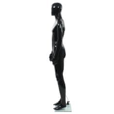 Vidaxl Pánská figurína celá postava základna sklo lesklá černá 185 cm