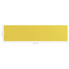 Vidaxl Balkónová zástěna žlutá 75 x 300 cm HDPE