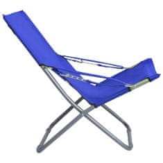 Vidaxl Skládací plážové židle 2 ks textil modré