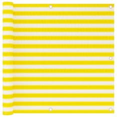 Vidaxl Balkonová zástěna žluto-bílá 90 x 500 cm HDPE