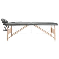Vidaxl Masážní stůl se 2 zónami dřevěný rám antracitový 186 x 68 cm