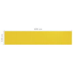 Vidaxl Balkónová zástěna žlutá 120 x 600 cm HDPE