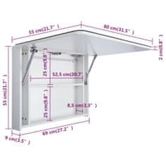 Petromila LED koupelnová skříňka se zrcadlem 80 x 9,5 x 55 cm 