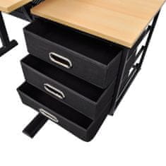 Vidaxl Náklopný kreslicí stůl s židlí a třemi zásuvkami