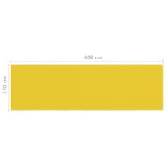 Vidaxl Balkónová zástěna žlutá 120 x 400 cm HDPE