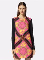Versace Jeans Černo-růžové dámské vzorované šaty Versace Jeans Couture XS