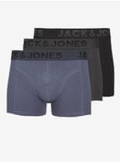 Jack&Jones Sada tří pánských boxerek v černé, šedé a modré barvě Jack & Jones M