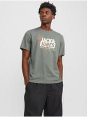 Jack&Jones Khaki pánské tričko Jack & Jones Map S