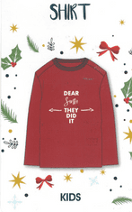 LEVNOSHOP Dětské vánoční tričko s dlouhými rukávy, červené Červená 116