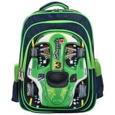 Newberry Dětský látkový školní batoh Formule, zelená