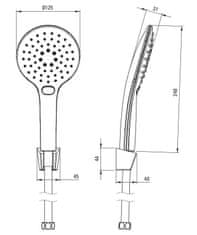 Deante Lupo sprchový set 1500, s pevným držákem (NLU_F41K)