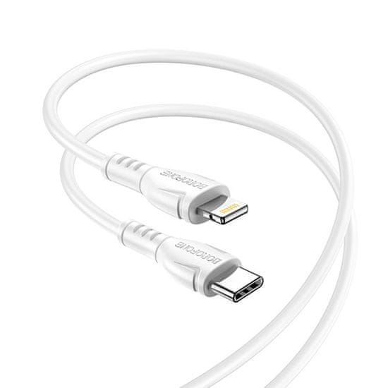 MobilPouzdra.cz Data kabel BOROFONE BX51 , USB-C na Lightning, 2,4A, 1m, bílý