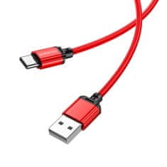 MobilPouzdra.cz Data kabel BOROFONE BX87 , USB na USB-C, 3A, 1m, červený
