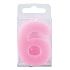Staedtler Svíčka ve tvaru číslice 6 - mini, růžová - Stadter
