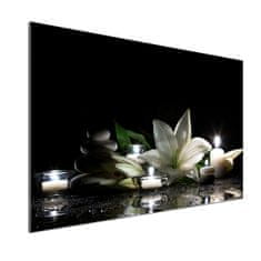 Wallmuralia Dekorační panel sklo Bílá lilie 100x70 cm
