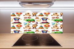 Wallmuralia Skleněný panel do kuchyně Hračky 125x50 cm