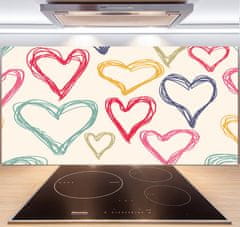 Wallmuralia Panel do kuchyně Barevná srdce 140x70 cm