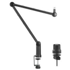 Maclean MC-898 Profesionální mikrofonní stojan s integrovaným vedením kabelů, černý 43280