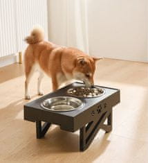 Nuxie Dvojitá miska pro psy s nastavitelným stojanem 44 cm